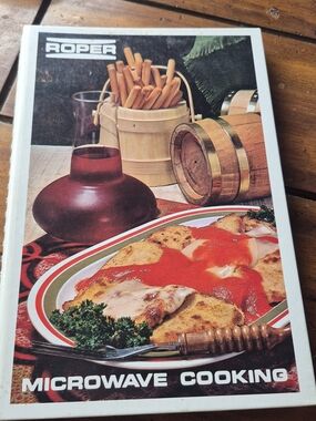Roper Microwave Cooking Book — Red, White, Brown Cover